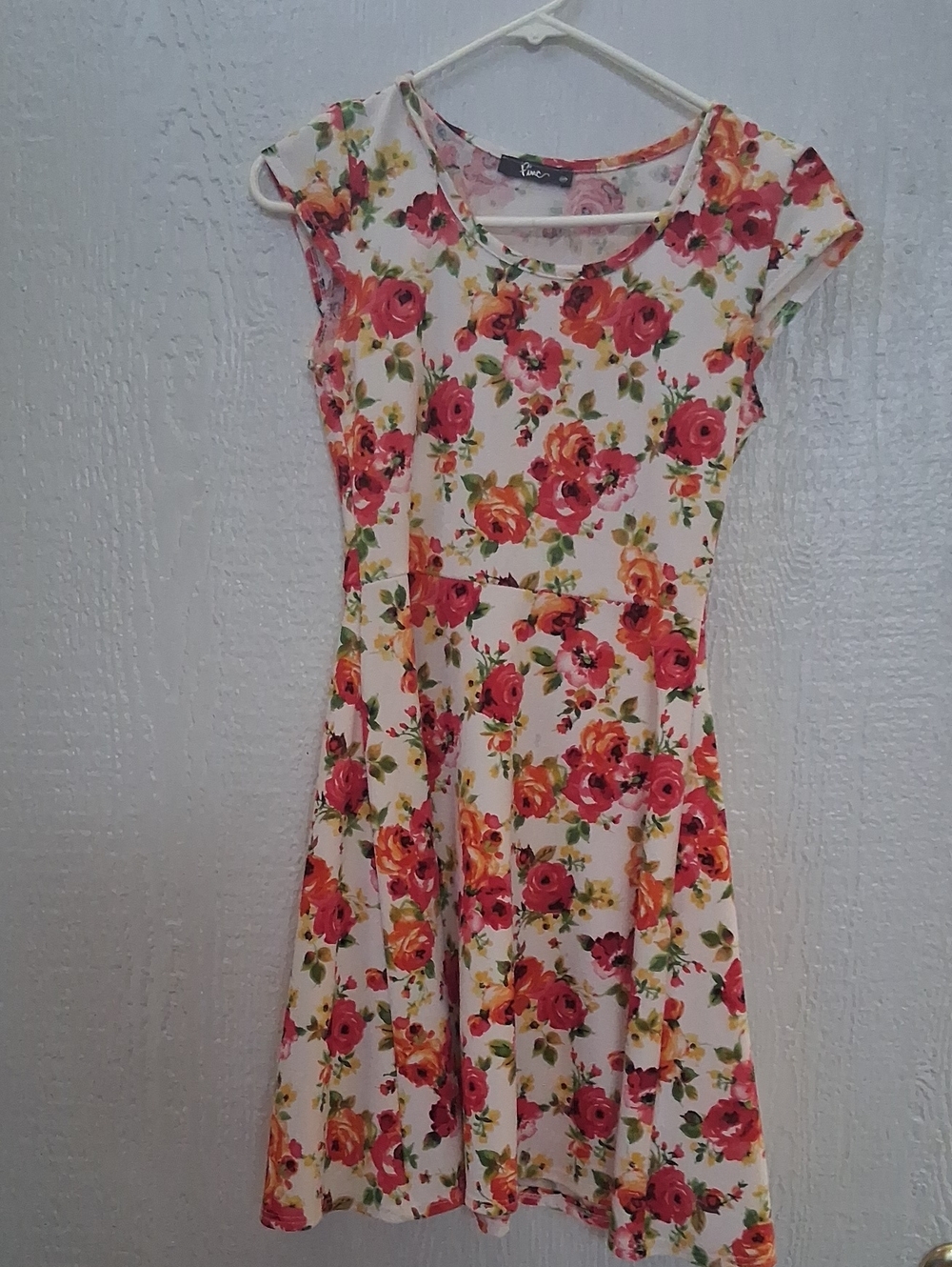 Womens Floral Print Fit & Flare Dress